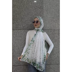 Its Raining KAIN Premium Georgette Chiffon Hijab Scarf for Women Green, Extra Long 300x70cm, Soft, Lightweight, and Elegant for Everyday Wear and Special Occasions