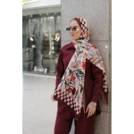 Checkmate Georgette Chiffon Hijab Scarf Soft Lightweight Burgundy 300x70cm - Checkmate