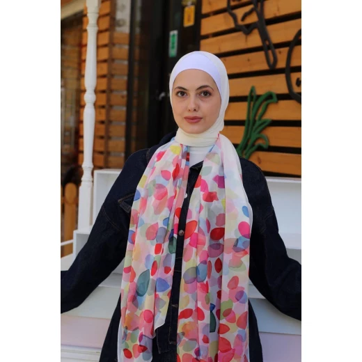 اي كاندي حجاب شيفون جورجيت أحمر 300 سم × 70 سم أناقة - اي كاندي - Image 2