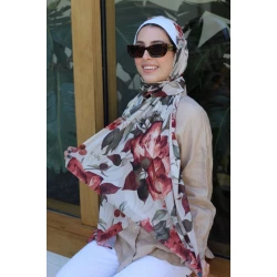 Cherry On Top Georgette Chiffon Hijab Scarf, Soft Lightweight, 300 x 70 cm