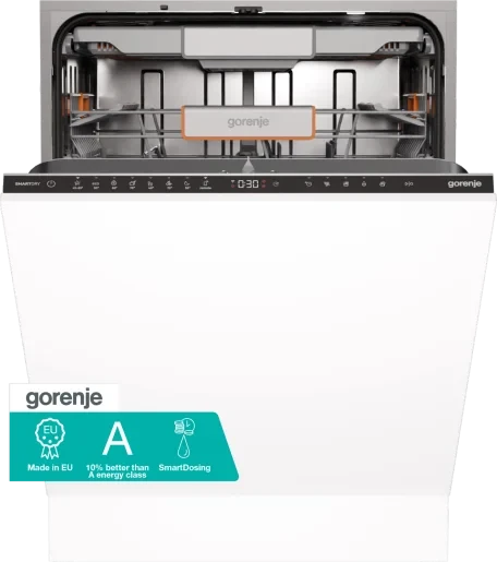 Gorenje GV693A65UVAD Dishwasher, EU Made, 10% More Energy Efficient Than Class A, Super Silent Operation, SmartDosing Automatic Detergent Dispensing, UV Technology Gorenje GV693A65UVAD Dishwasher, EU Made, 10% More Energy Efficient Than Class A, Super Silent Operation, SmartDosing Automatic Detergent Dispensing, UV Technology