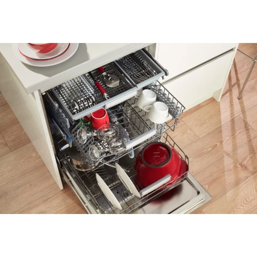 غسالة صحون شارب QW-MB612E-SS سعة 12 فرد، 6 برامج غسيل، سلتان، بتقنية Active Wash، لون فضي، لتنظيف فعال وسهل للأطباق وأدوات المطبخ - شارب - Image 2