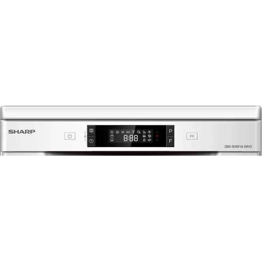 شارب غسالة صحون قائمة بذاتها 14 مكان إعداد 8 برامج حوض ستانلس ستيل فضي QW-MA814-SS3 - شارب - Image 3