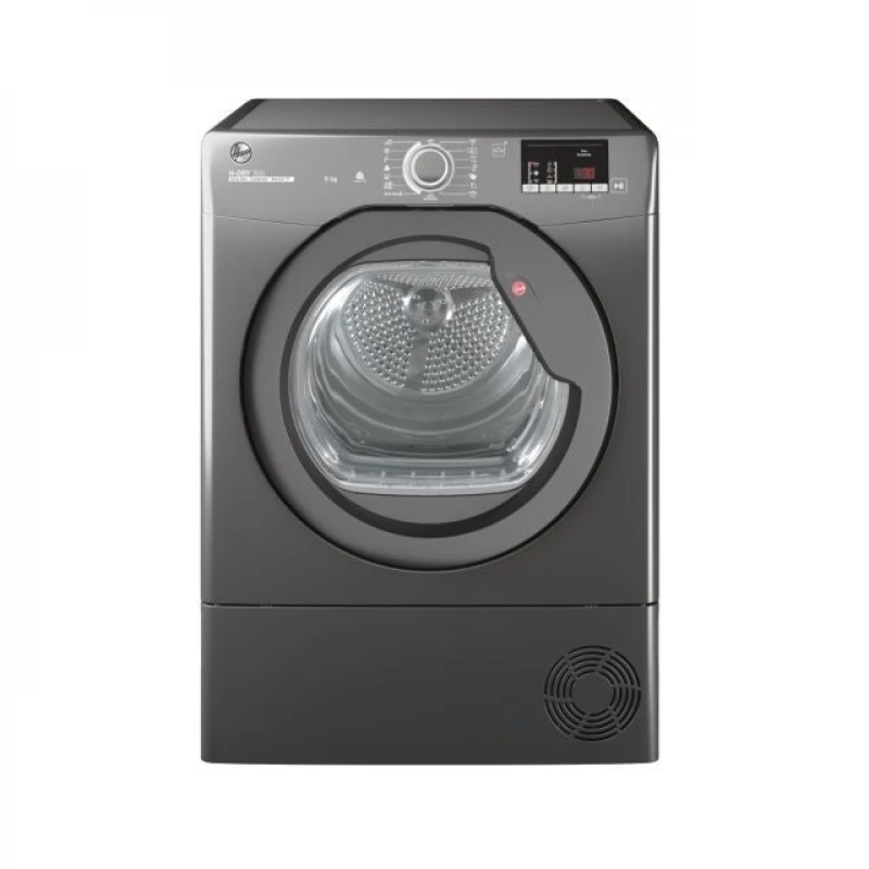 مجفف ملابس هوفر H-Dry 300 – مكثف بسعة 9 كجم – لون أنثراسايت – مزود بتقنيات الواي فاي والبلوتوث للتحكم الذكي، لتجفيف الملابس بفعالية وسهولة مع حماية الأقمشة - هوفر