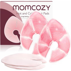 عبوات علاج الثدي من Momcozy للأمهات المرضعات - تخفيف ساخن وبارد، وردي