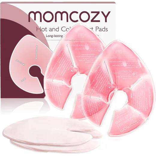 عبوات علاج الثدي من Momcozy للأمهات المرضعات - تخفيف ساخن وبارد، وردي عبوات علاج الثدي من Momcozy للأمهات المرضعات - تخفيف ساخن وبارد، وردي