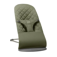 BabyBjorn Bliss Woven Baby Bouncer Dark Green, Ergonomic and Comfortable Baby Bouncer with Supportive Design for Newborns, Natural Rocking Without Batteries or Cords, Lightweight, Foldable and Easy to Move, 39 x 79 x 56 cm
