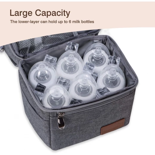 Momcozy Double-Layer Insulated Breastmilk Cooler Bag - Portable & Versatile for Bottles - Momcozy - Image 2