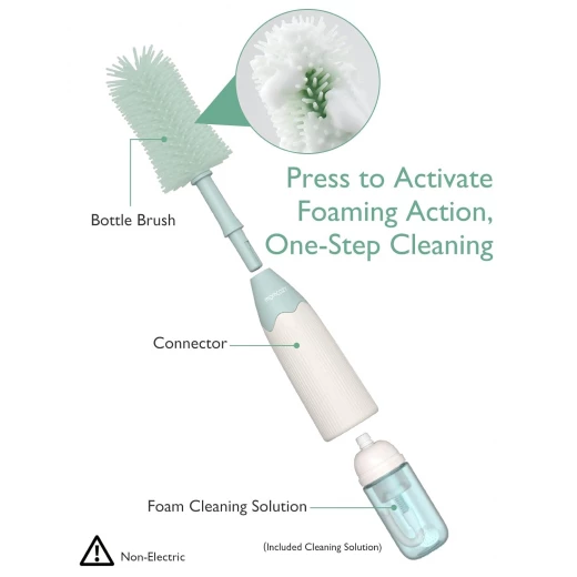 Momcozy Press Foam Bottle Cleaning Brush for Baby Bottles, Pumps & Nipples - Momcozy - Image 3