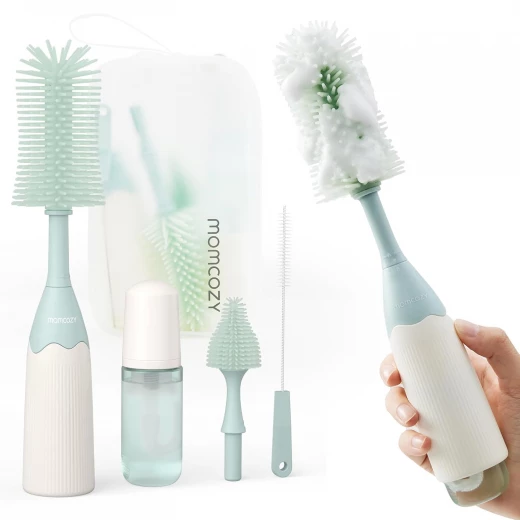 Momcozy Press Foam Bottle Cleaning Brush for Baby Bottles, Pumps & Nipples Momcozy Press Foam Bottle Cleaning Brush for Baby Bottles, Pumps & Nipples
