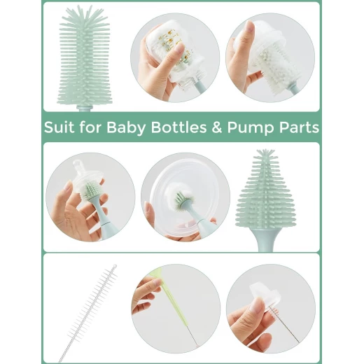Momcozy Press Foam Bottle Cleaning Brush for Baby Bottles, Pumps & Nipples - Momcozy - Image 6
