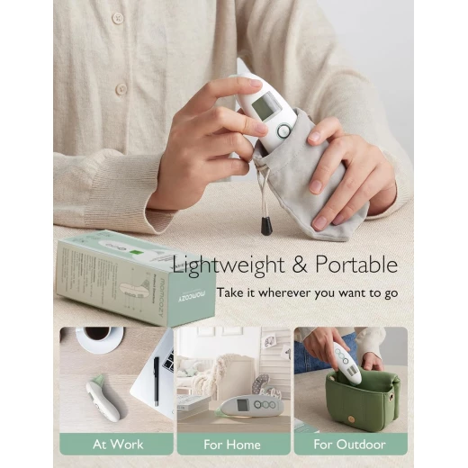ميزان حرارة موم كوزي بدون تلامس للجبهة والأذن - رقمي بالأشعة تحت الحمراء، تنبيه الحمى، سريع ودقيق - موم كوزي - Image 6