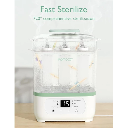 Momcozy Baby Bottle Sterilizer & Dryer - Electric Steam Sterilizer for Bottles & Accessories - Momcozy - Image 3