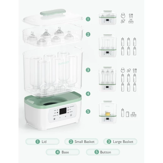 Momcozy Baby Bottle Sterilizer & Dryer - Electric Steam Sterilizer for Bottles & Accessories - Momcozy - Image 5