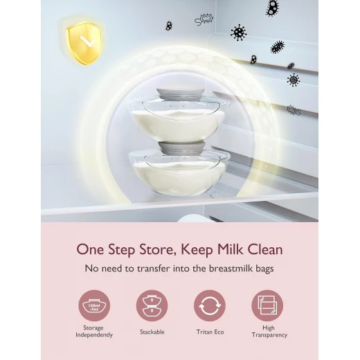 Momcozy M9 Single Hands-Free Breast Pump - 24mm Portable Grey for Discreet Pumping - Momcozy - Image 3