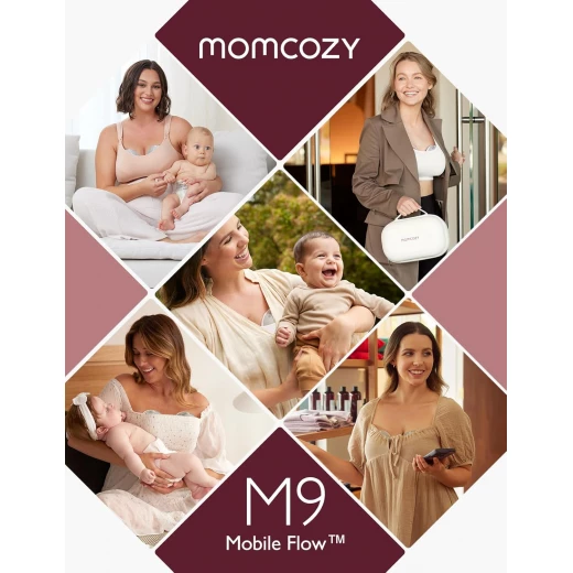 Momcozy M9 Single Hands-Free Breast Pump - 24mm Portable Grey for Discreet Pumping - Momcozy - Image 4