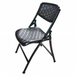 كرسي قابل للطي بتصميم خلية النحل 54x49x82 سم خفيف الوزن أسود