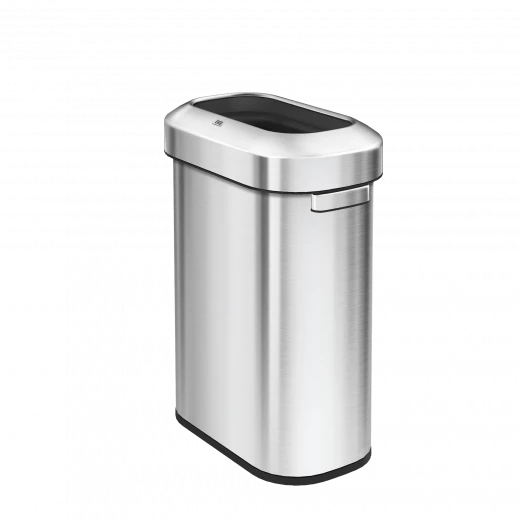 سلة مهملات EKO Urban Slim 60L من الفولاذ المقاوم للصدأ ذات غطاء علوي مفتوح - درجة تجارية، مقاومة لبصمات الأصابع سلة مهملات EKO Urban Slim 60L من الفولاذ المقاوم للصدأ ذات غطاء علوي مفتوح - درجة تجارية، مقاومة لبصمات الأصابع