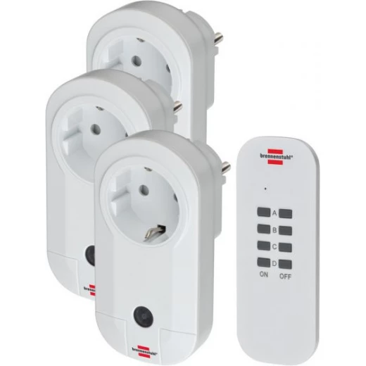 مجموعة ريموت كنترول بريننستوهل Comfort-Line – 3 مقابس بمعيار IP20 للتحكم المريح بالأجهزة مجموعة ريموت كنترول بريننستوهل Comfort-Line – 3 مقابس بمعيار IP20 للتحكم المريح بالأجهزة