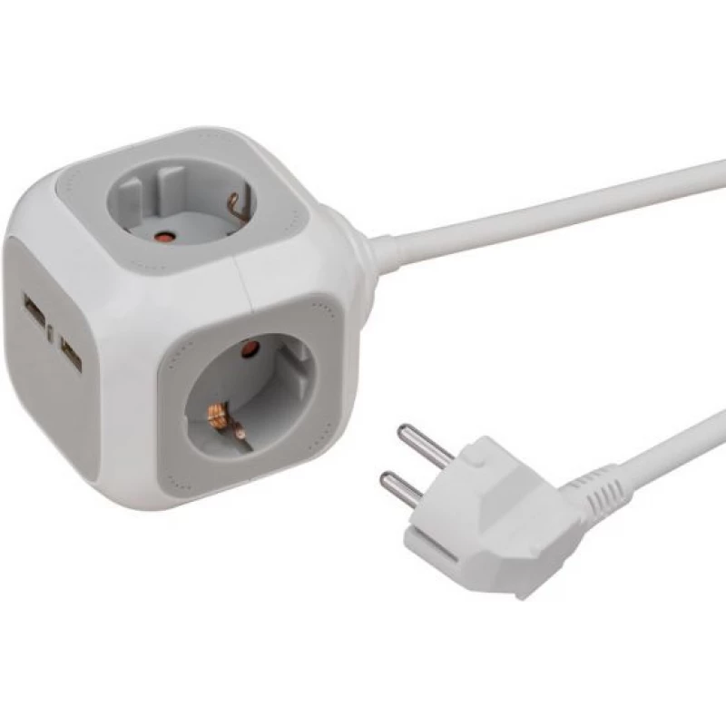 وصلة كهرباء بريننستوهل ALEA-Power بأربع مخارج ومنافذ USB – سلك بطول 1.4 متر - بريننستوهل