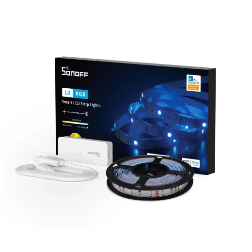 شرائط إضاءة LED ذكية SONOFF L3 RGB 5M - تحكم صوتي، مزامنة الموسيقى شرائط إضاءة LED ذكية SONOFF L3 RGB 5M - تحكم صوتي، مزامنة الموسيقى