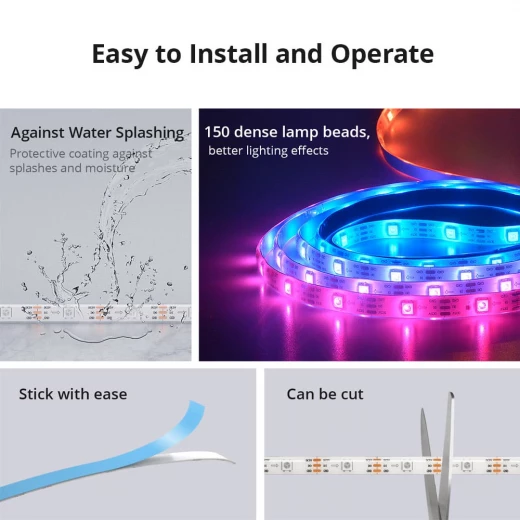 شريط إضاءة LED ذكي SONOFF L3 Pro RGBIC 5M - ألوان متعددة، مزامنة الموسيقى، التحكم الصوتي - سونوف - Image 10