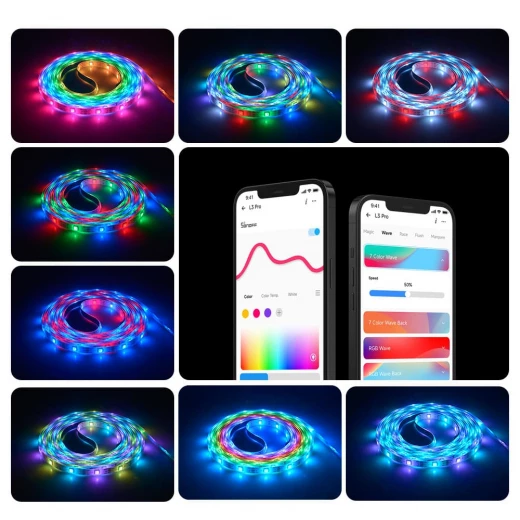 شريط إضاءة LED ذكي SONOFF L3 Pro RGBIC 5M - ألوان متعددة، مزامنة الموسيقى، التحكم الصوتي - سونوف - Image 9