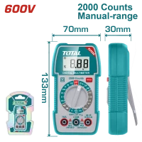 TOTAL Digital Multimeter True RMS, Backlight & Non-Contact Voltage Detection (TMT5360011)