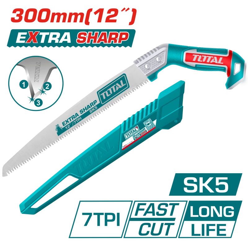 TOTAL Pruning Saw 300mm (12) – Ideal for Precise and Easy Tree and Branch Trimming - Total