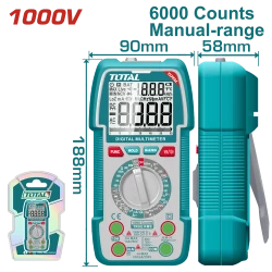 ملتيميتر رقمي 1000 فولت – شاشة TRMS بعداد 6000، قياس DC/AC، مع NCV وكشاف من توتال (TMT5310002)