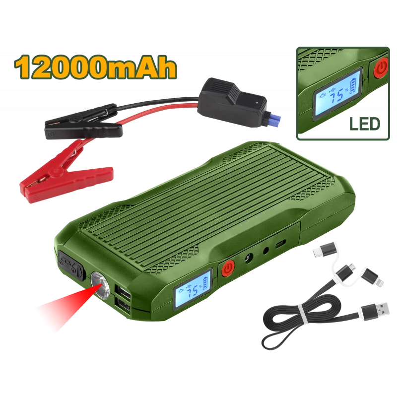 جهاز تشغيل السيارة ليثيوم أيون 12000mAh | 12V (JDLY1512) من جادفر - جادفر