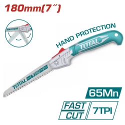 TOTAL Folding Saw 180mm (7 inch) – Compact and Sharp Hand Saw for Pruning, Camping, and DIY Use