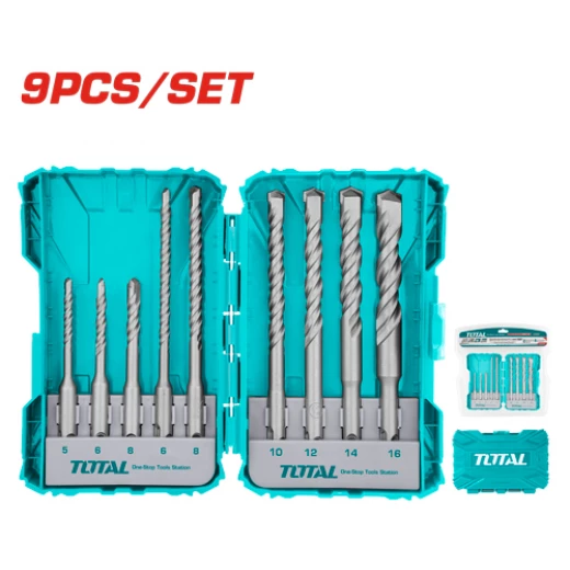 مجموعة ريش دريل مطرقة SDS بلس 9 قطع (TACSDL30901) من توتال مجموعة ريش دريل مطرقة SDS بلس 9 قطع (TACSDL30901) من توتال