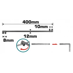 TOTAL Bending Bar 8mm & 10mm, Heavy-Duty Metal Bar Bender with Ergonomic Handle for Precise Bending