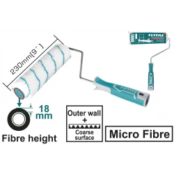 TOTAL Cylinder Brush for Outer Walls 230mm (9") – Durable Brush for Cleaning and Painting Exterior Walls
