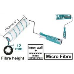 TOTAL Roller Cover for Inner Wall 230mm – 9" – Smooth-Finish Roller Sleeve for Interior Wall Painting
