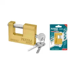 Total Heavy Duty Brass Block Padlock 70mm – Durable and Secure for Reliable Door and Storage Protection
