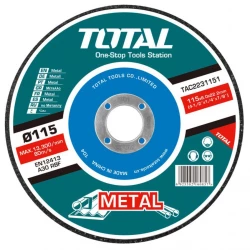 Total 7 Inch Abrasive Metal Cutting Disc 180mm x 3mm Low Center for Metal and Stainless Steel Cutting Professional Grade
