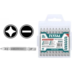 Total Screwdriver Set 10 Pcs (TAC16HL133), Magnetic S2 Steel Bits, 5cm Length