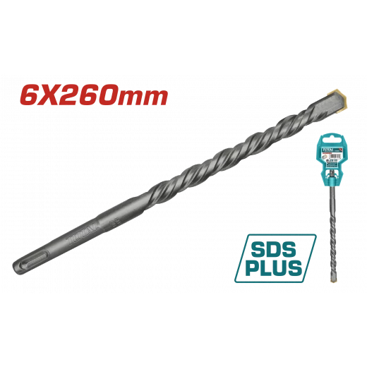 ريشة حفر حجر SDS Plus كبس - 6x260ملم من توتال (TAC310604) ريشة حفر حجر SDS Plus كبس - 6x260ملم من توتال (TAC310604)