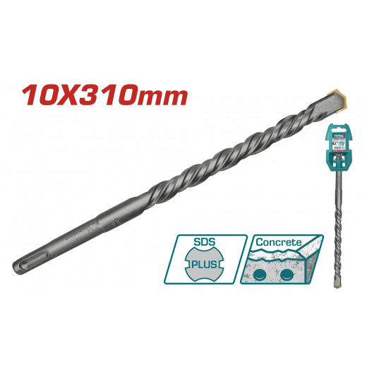 ريشة حفر همر 10x310مم – SDS Plus للحفر في الخرسانة والبناء من توتال (TAC311005) ريشة حفر همر 10x310مم – SDS Plus للحفر في الخرسانة والبناء من توتال (TAC311005)