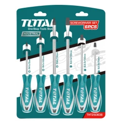 Total Screwdriver Set 6 Pieces (THT250606) – Durable, High-Quality Tools for Various Maintenance Tasks
