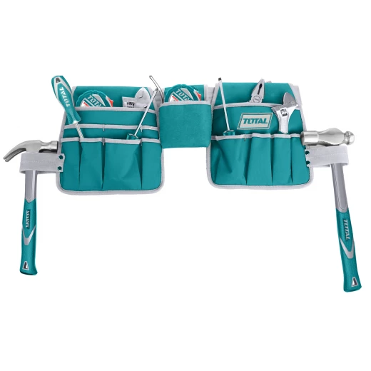 TOTAL Tools Pouch with Adjustable Belt, Heavy-Duty Tool Organizer with Multiple Pockets, Reinforced Stitching, Water-Resistant - Total - Image 2