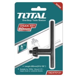 TOTAL Drill Chuck Key 13mm × 80mm (TAC470131) – Durable Tool for Easy Chuck Adjustment