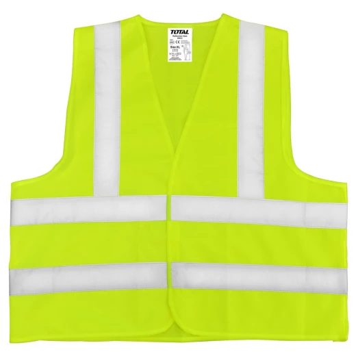 TOTAL High-Visibility Yellow Reflection Safety Vest (TSP502), Lightweight & Breathable with Reflective Strips TOTAL High-Visibility Yellow Reflection Safety Vest (TSP502), Lightweight & Breathable with Reflective Strips