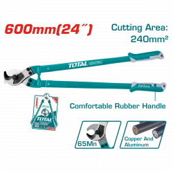 Total 24-Inch Cable Cutter (THT115242), Heavy-Duty Steel Blades, Cuts Copper & Aluminum Cables up to 240mm², Professional Wire Cutting Tool
