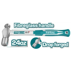 TOTAL Ball PEIN Hammer with Fiberglass Handle 660gr - 24oz (THT74246)