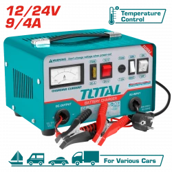 Total Battery Charger 12V 24V 9A with Boost Current 12A Suitable for 28-180Ah Batteries