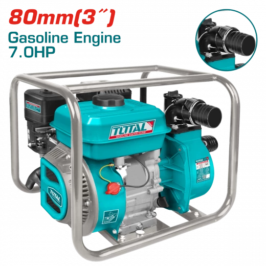 Total Gasoline Water Pump TP3302, 7.0HP, 208cc, 3-inch Suction & Discharge, 1000 L/min Flow Total Gasoline Water Pump TP3302, 7.0HP, 208cc, 3-inch Suction & Discharge, 1000 L/min Flow