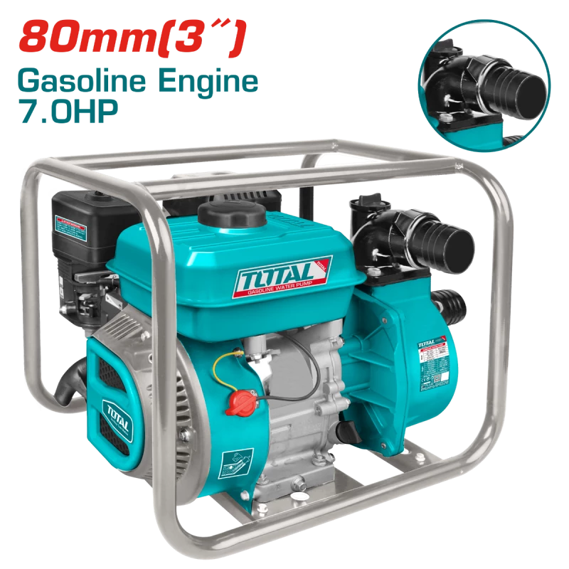 Total Gasoline Water Pump TP3302, 7.0HP, 208cc, 3-inch Suction & Discharge, 1000 L/min Flow - Total